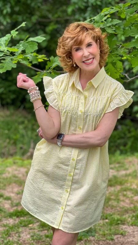 Looking for the perfect spring outfit or summer outfit! Try this dress! 

super lightweight seersucker shift dress! (Also in light blue or pale pink.) It has smocking along the neckline and sweet ruffled sleeves. It fits TTS and it’s perfect with sandals or sneakers! 

I paired it with a white bracelet stack, pearl Apple Watch band, and pearl drop earrings.

#LTKstyletip #LTKSeasonal #LTKfindsunder100