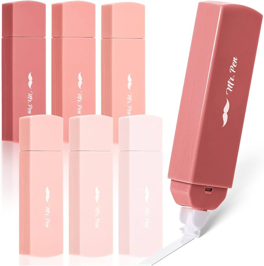 Mr. Pen- Aesthetic Correction Tape, 0.2" x 197", 6 pcs, Mocha Blush, Cute Correction Tape | Amazon (US)