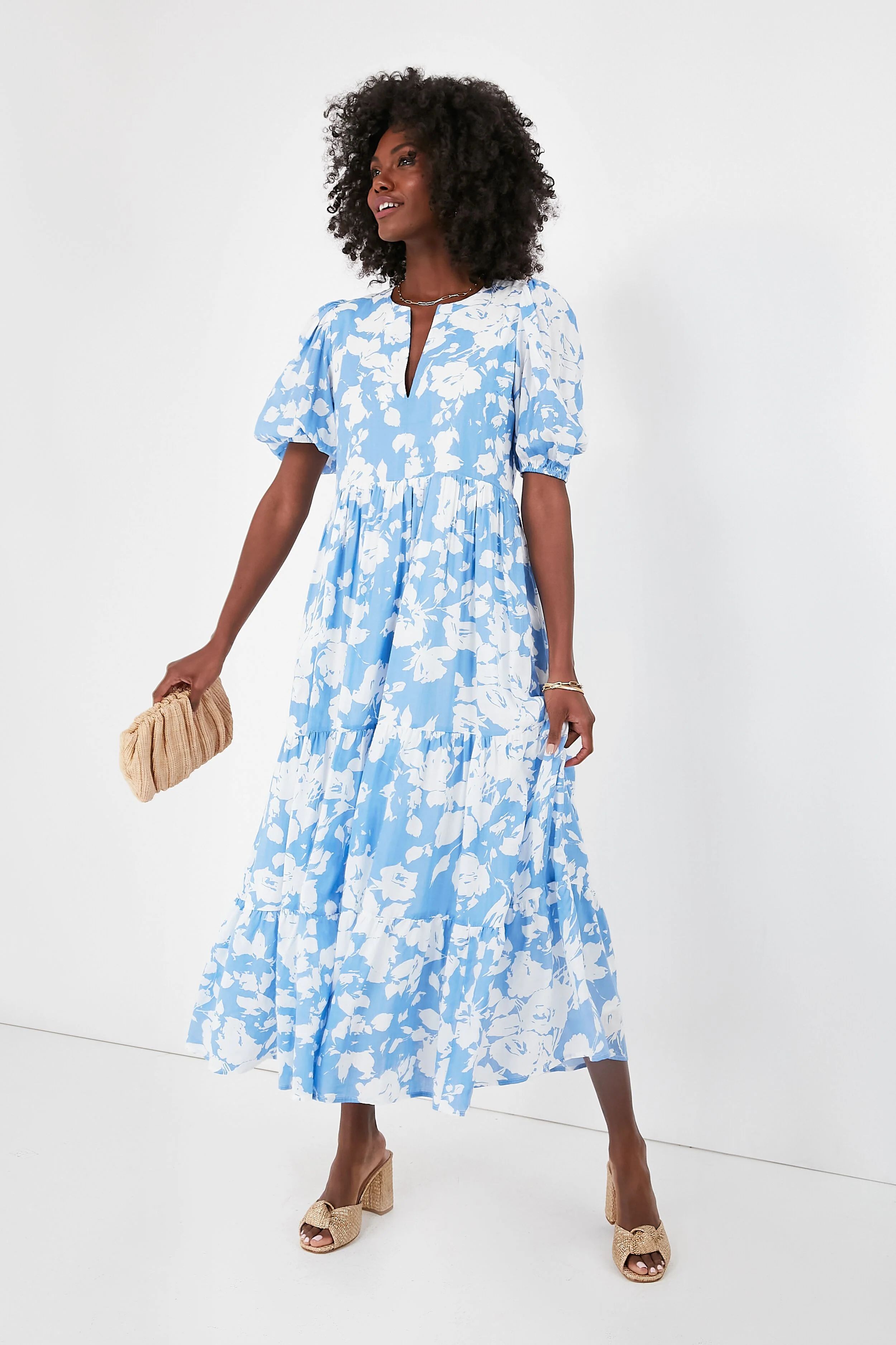 Blue and White Floral Cisco Maxi Dress | Tuckernuck (US)