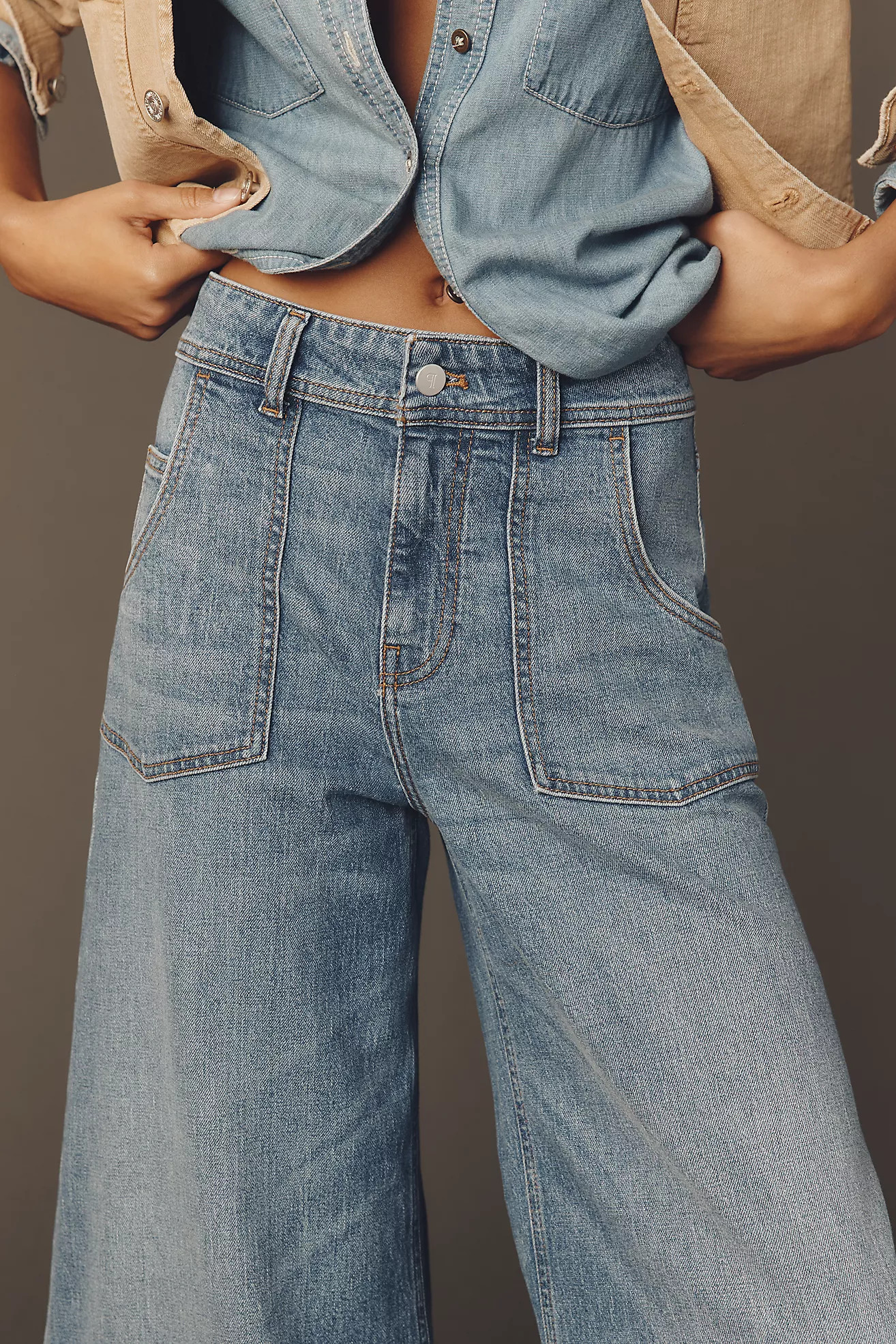 Pilcro Sienna Crop High-Rise Wide-Leg Jeans | Anthropologie (US)