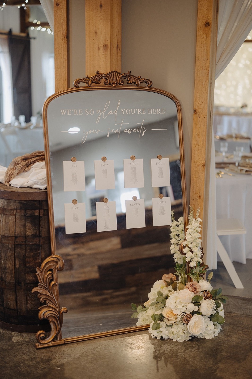 This mirror was the star of the show! The kirklands ornate gold floor mirror (currently unavailable) was what i based all of our other decor around. Large floor mirrors make perfect, elegant seating chart backdrops. Display it at the entrance of your reception for that WOW factor 🤩 I’ve linked some similar ones below. 

#weddingdecor #2026wedding #2026brides #2026bride gold wedding decor, neutral wedding decor


#LTKWedding #LTKHome #LTKSeasonal