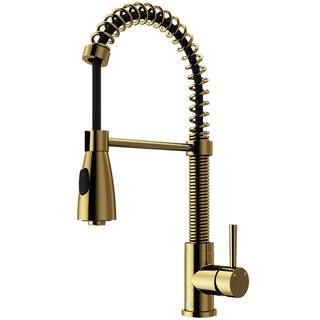 VIGO Brant Single-Handle Pull-Down Sprayer Kitchen Faucet in Matte Gold-VG02003MG - The Home Depo... | The Home Depot