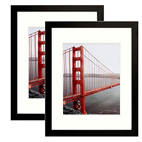 Frametory, 11x14 Picture Frame - Made to Display Pictures 8x10 with Mat or 11x14 Without Mat - Wide  | Amazon (US)