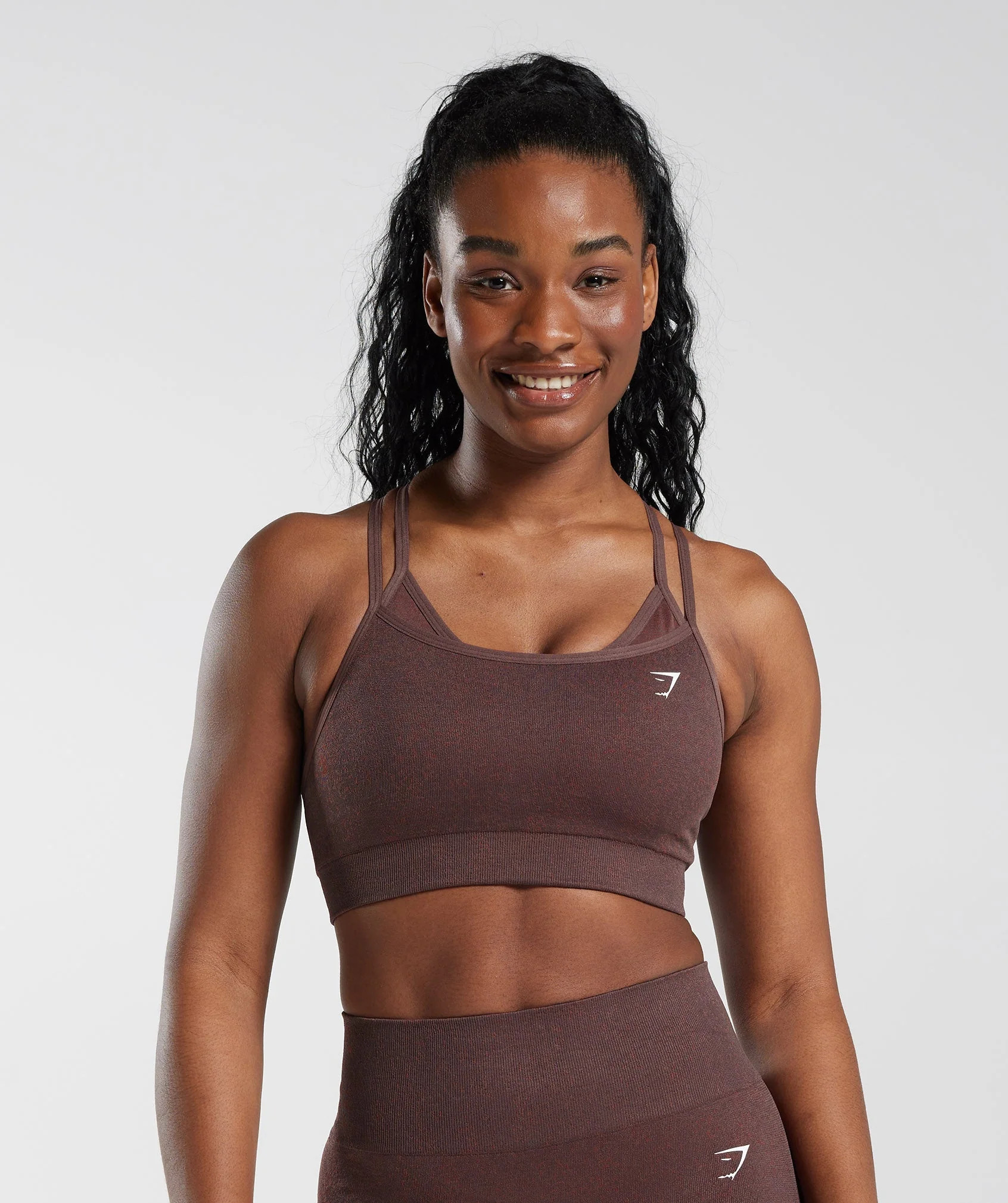 Gymshark Adapt Fleck Seamless Sports Bra - Chocolate Brown | Gymshark (Global)