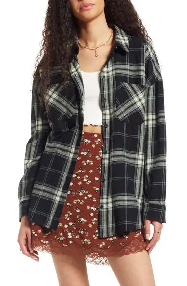 BP. Plaid Cotton Flannel Button-Up Shirt | Nordstrom