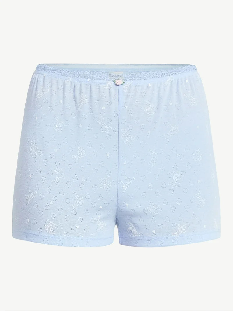 No Boundaries Sleep Pointelle Knit Shorts, Women’s XXS-3X | Walmart (US)