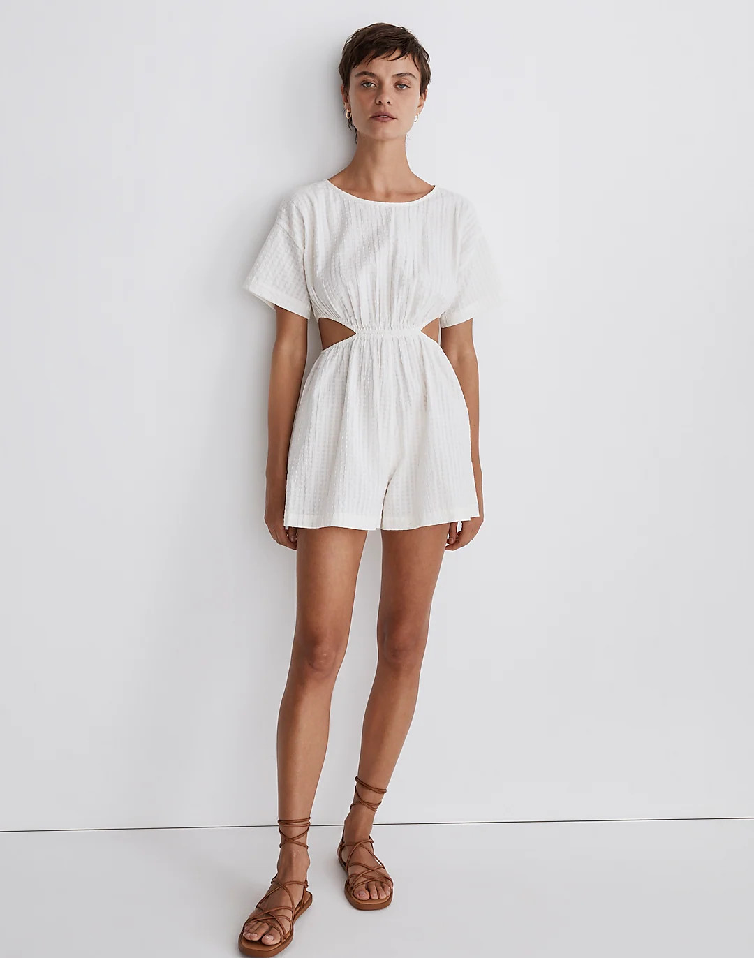 Cutout Romper in Seersucker | Madewell