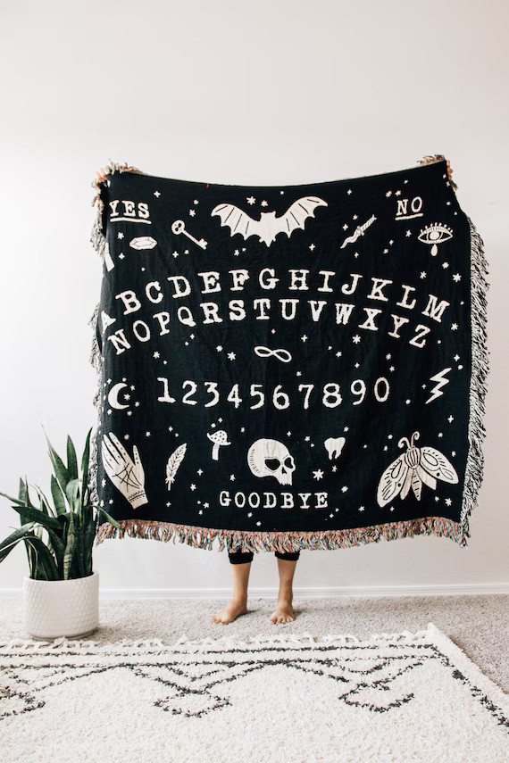 Ouija Board Woven Throw Blanket: Black & off White Halloween | Etsy | Etsy (US)