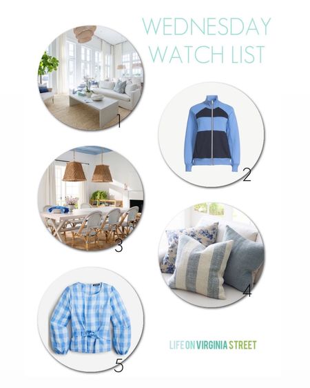 This week’s Wednesday Watch List includes a cute colorblock track jacket, a major sale at Serena & Lily, cute floral and stripe pillows for spring, and an adorable gingham bow top that would make a cute spring outfit! Get all the details here: https://lifeonvirginiastreet.com/wednesday-watch-list-403/.
.
#ltkhome #ltksalealert #ltkseasonal #ltkunder50 #ltkunder100 #ltkstyletip #ltktravel

#LTKhome #LTKsalealert #LTKSeasonal