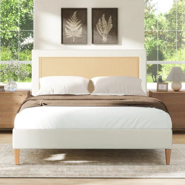 Billingsly Upholstered Cane-Back Bed | Wayfair North America