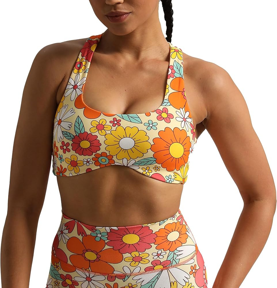 Aoxjox Women's Workout Sports Bras Fitness Backless Padded Define Sculpt Racerback Bra Yoga Crop ... | Amazon (US)