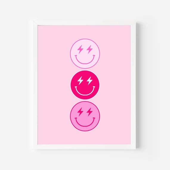 Dripping Smiley Face Art Print digital Download Drip Poster - Etsy | Etsy (US)
