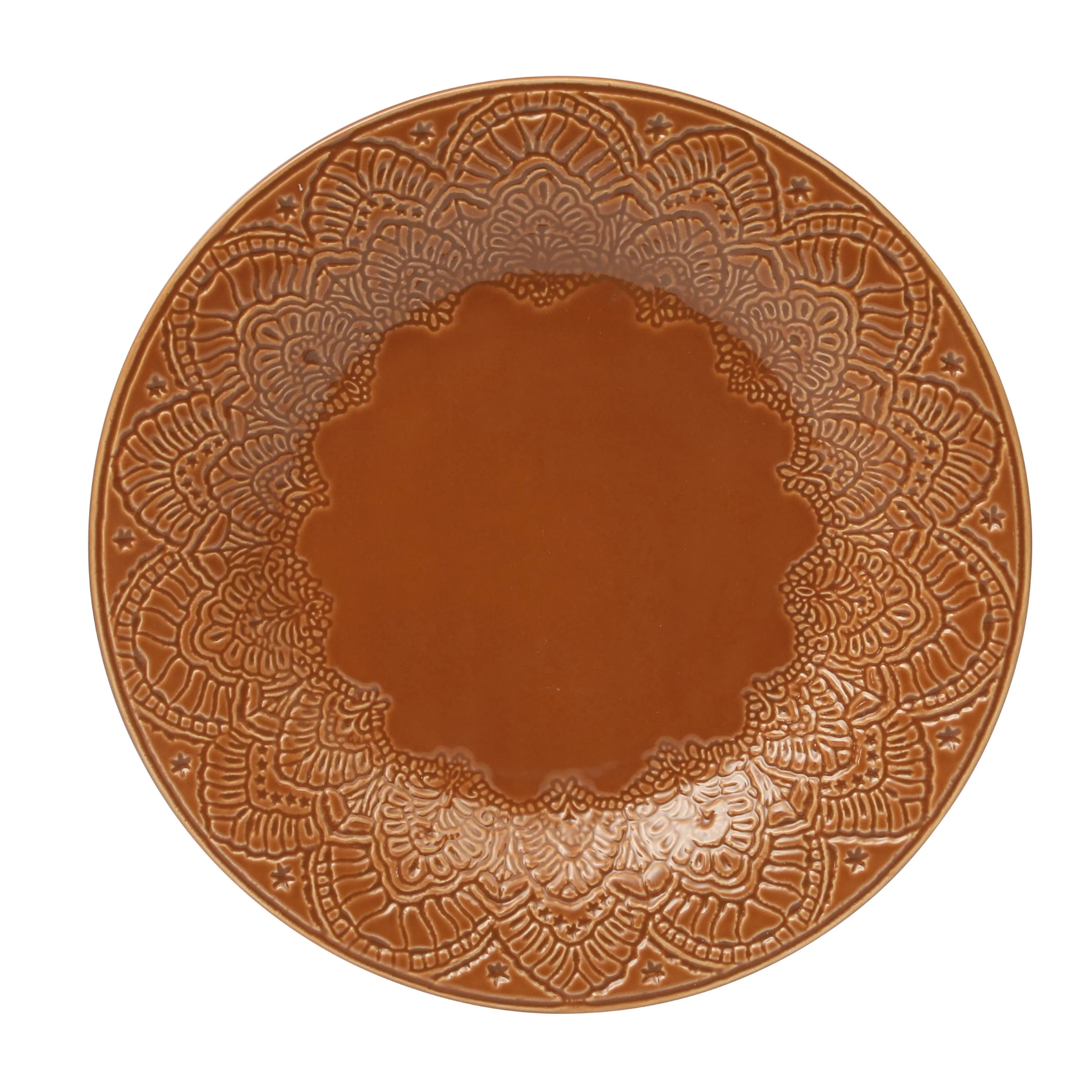 The Pioneer Woman Vintage Lace Stoneware Salad Plate, Caramel | Walmart (US)
