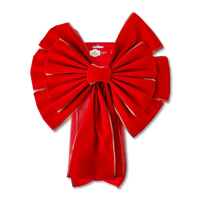 Solid Red Velvet Christmas Bow, 40 in, by Holiday Time | Walmart (US)