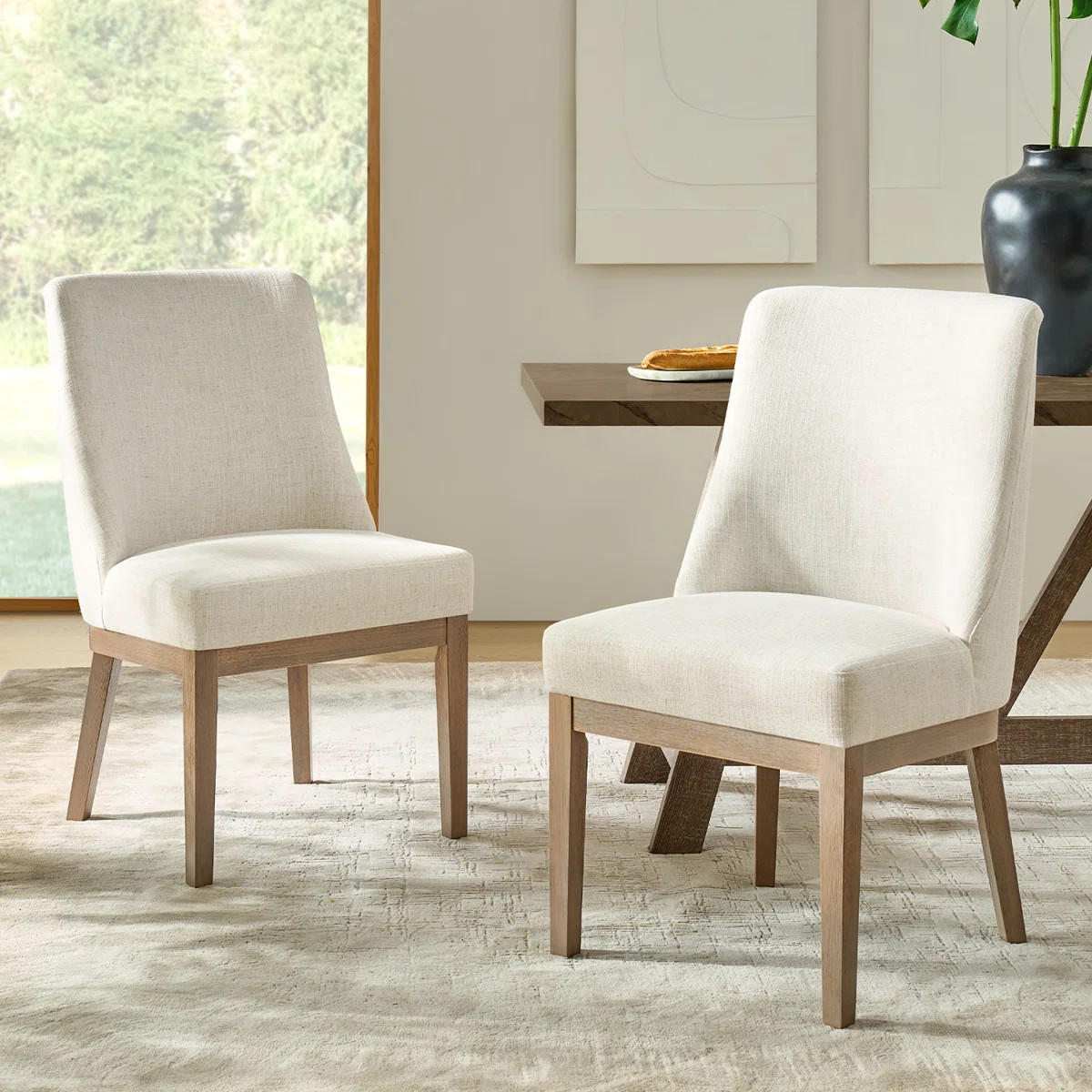Hedda 21.2"W Farmhouse Solid Wood Dining Chair (Set of 2) | Wayfair North America