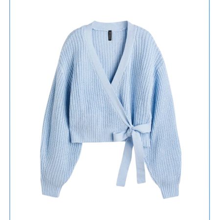 Light blue wrap cardigan $25 

#LTKSeasonal #LTKunder50