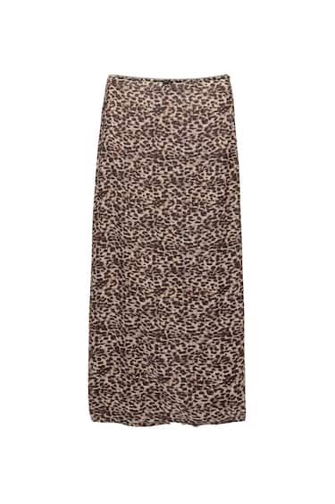 Leopard print midi skirt | PULL and BEAR UK