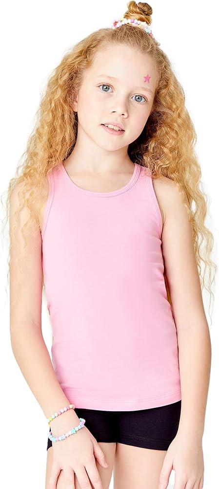 Girls Tank Tops Racerback Comfortable Little Girls Undershirts Size 7-14 Years Old | Amazon (US)