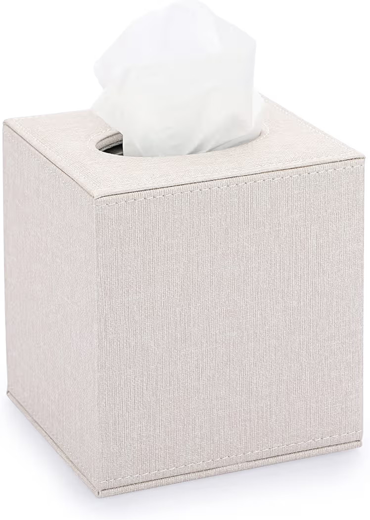 Sumnacon Square Linen Tissue Box Cover - Stylish Cube Tissue Box Holder with Magnetic Bottom, Dec... | Amazon (US)