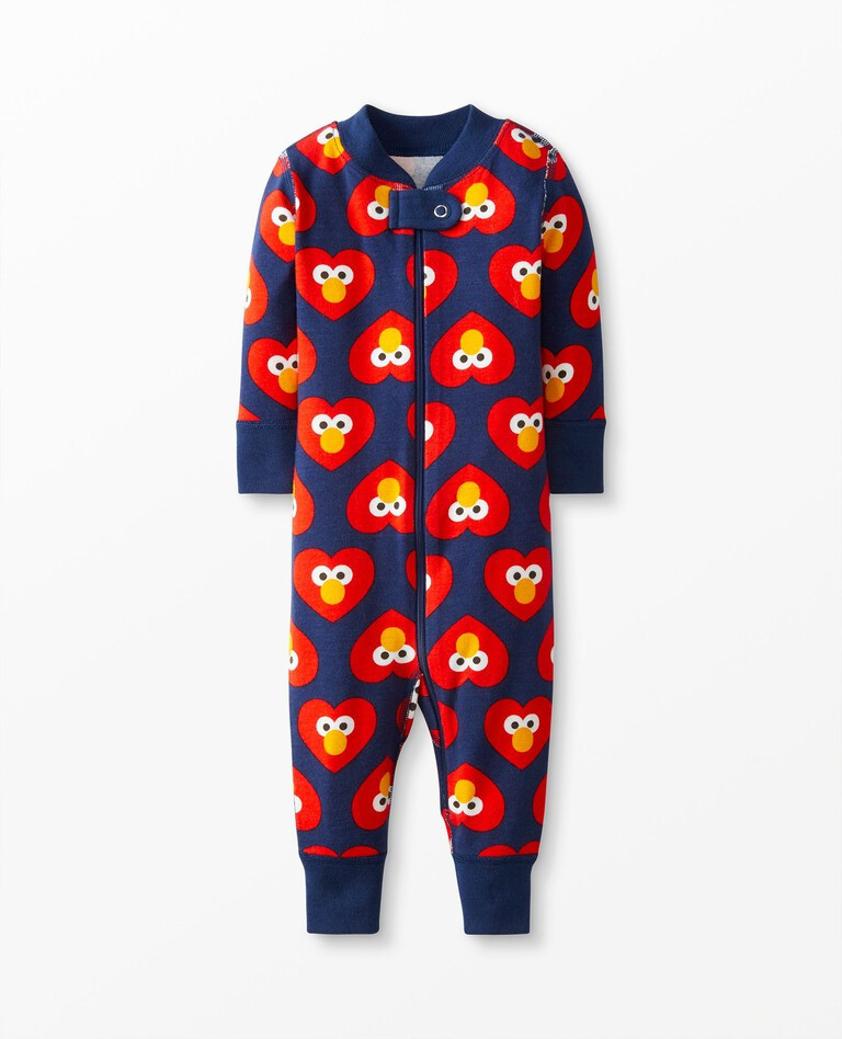 Baby Sesame Street Valentines Zip Sleeper In Organic Cotton | Hanna Andersson