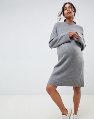 ASOS DESIGN Maternity knitted mini dress in fluffy yarn | ASOS US