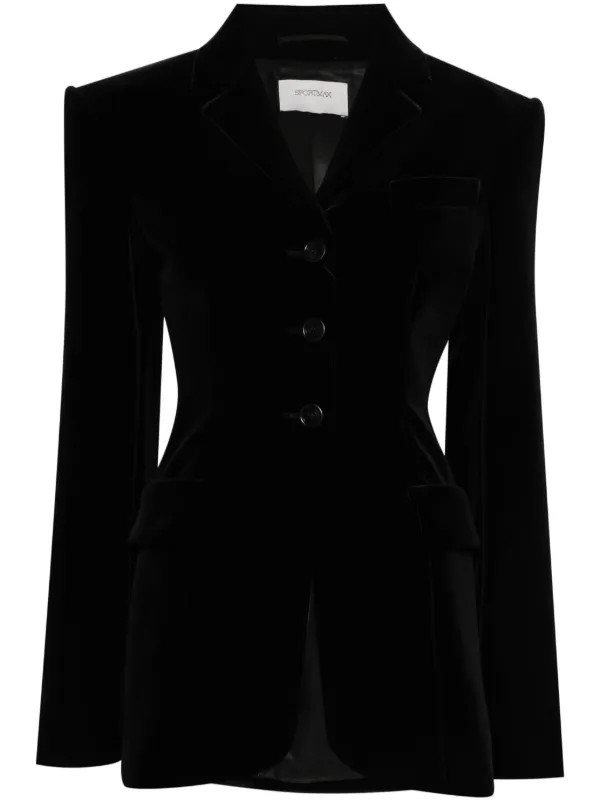 Sportmax Velvet Blazer | Black | FARFETCH BR | Farfetch (BR)