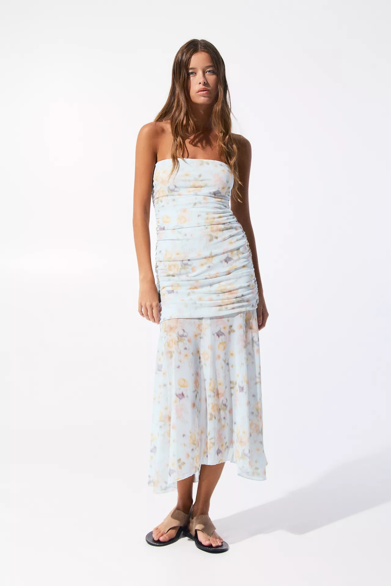 Floral pattern midi dress | PULL and BEAR UK