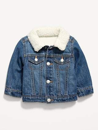 Sherpa-Collar Jean Trucker Jacket for Baby | Old Navy (CA)