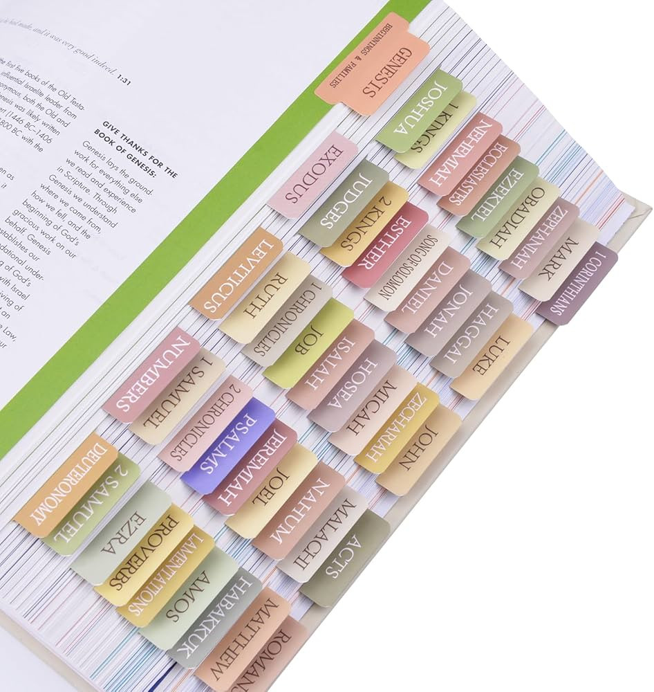 Bible Tabs, 72 Laminated Bible Tabs for Women and Men Study Bible, Easy to Read and Apply, Bible ... | Amazon (US)