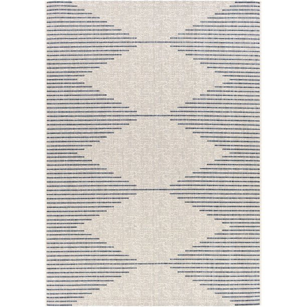 Mark&Day Area Rugs, 8x10 Okswerd Modern Indoor/Outdoor Blue White Area Rug (7'10" x 10'2") - Walm... | Walmart (US)