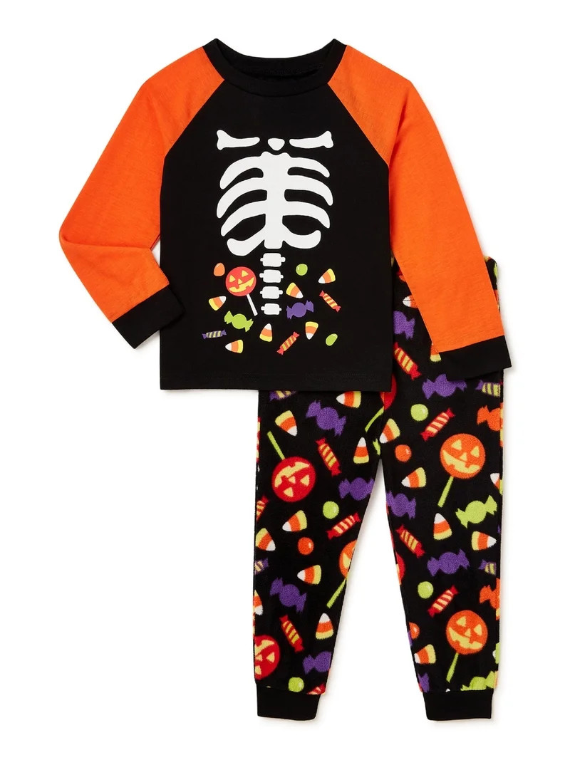 Matching Family Holiday Halloween Pajamas 2-Piece Set - Sizes for All Ages! (, Small 6/7, Black) | Walmart (US)