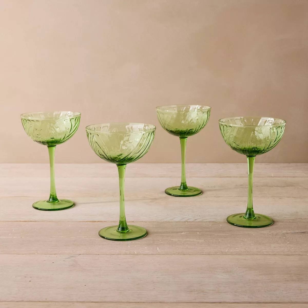 4pc Set Coupe 6oz Glass Green - John Derian for Target | Target