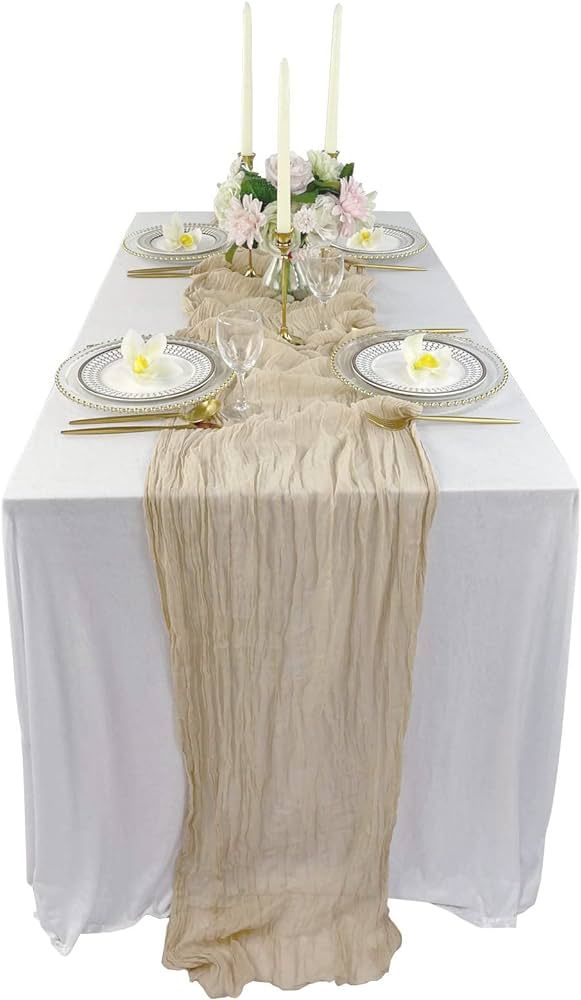 EHLDekol Cheesecloth Gauze Table Runner,Wedding Decor Arch Draping,Gauze Event Centerpiece Runner, B | Amazon (US)