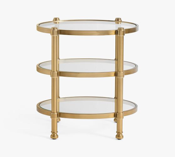 Everson Oval Glass Nightstand (22") | Pottery Barn (US)