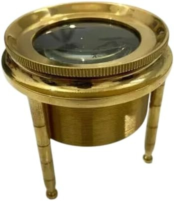 Antique Brass Chart Magnifier - Brass Round Map Reader - Tripod Magnifying Glass - Nautical Chart... | Amazon (US)
