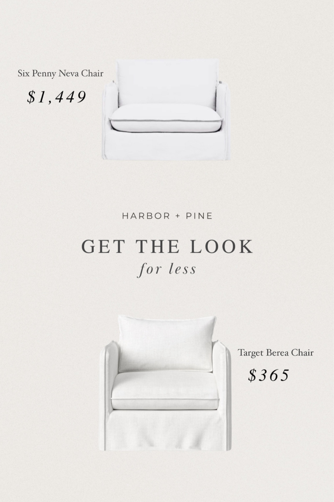 Get the look for less: Slipcovered Lounge Chairs 

#LTKhome