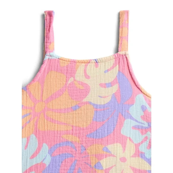 Wonder Nation Girls Textured Woven Cotton Top and Shorts Outfit Set, 2-Piece, Sizes 4-10 | Walmart (US)