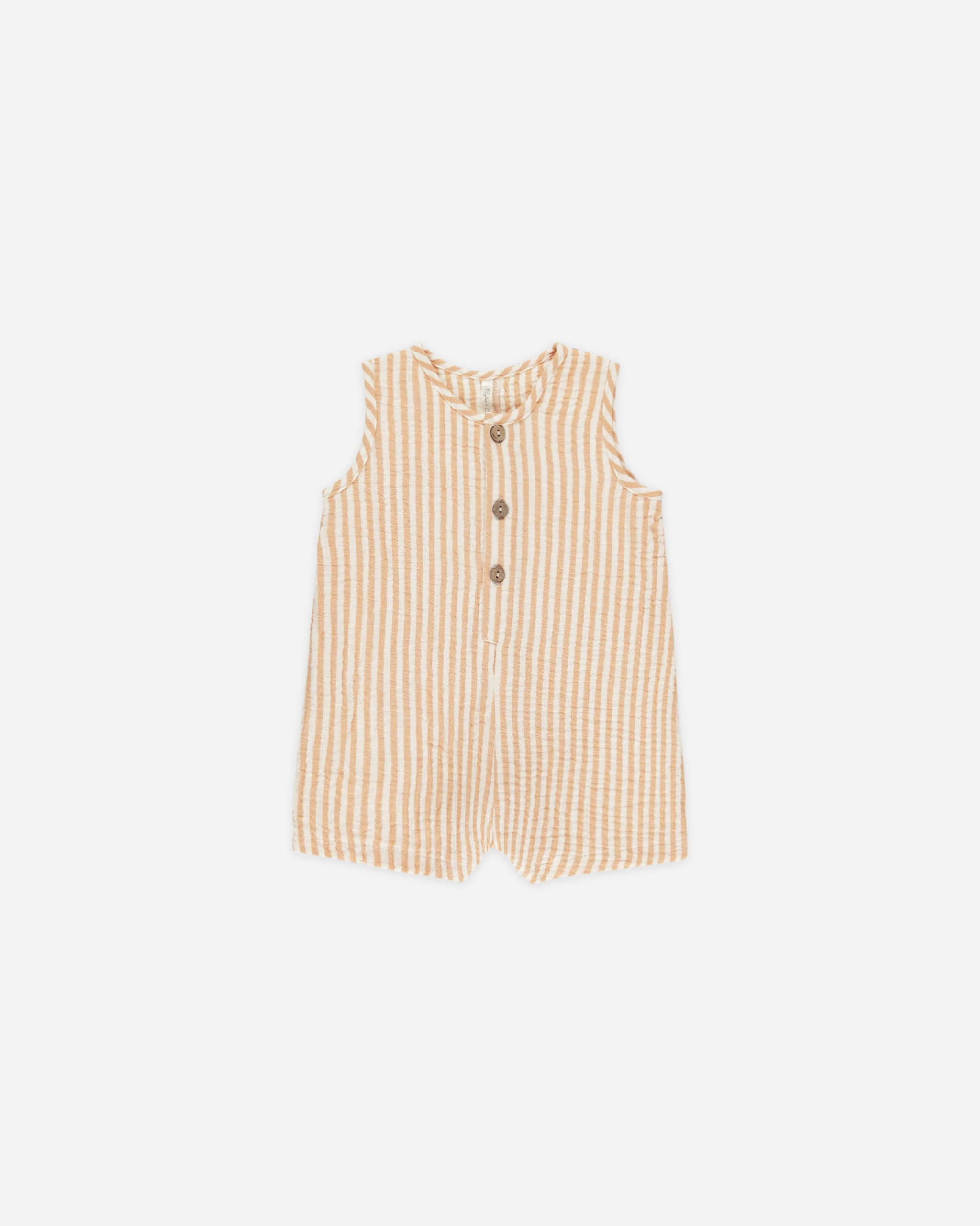 Maverick Romper || Grapefruit Stripe | Rylee + Cru