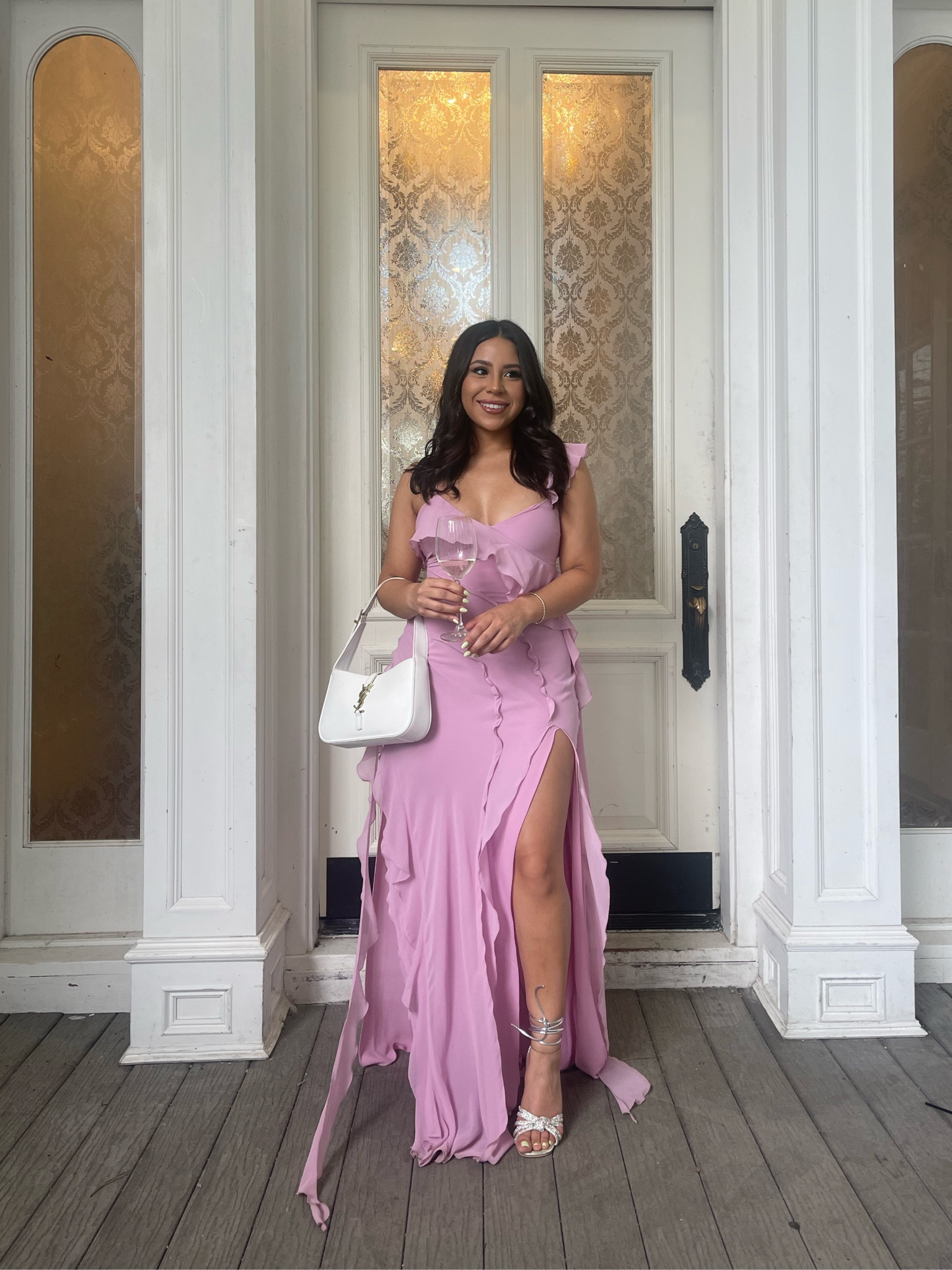 pink dress and silver heels veryvannesa on LTK