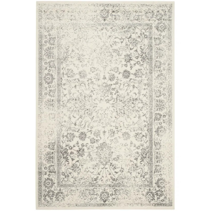 Jarra Oriental Area Rug in Ivory/Sliver | Wayfair North America