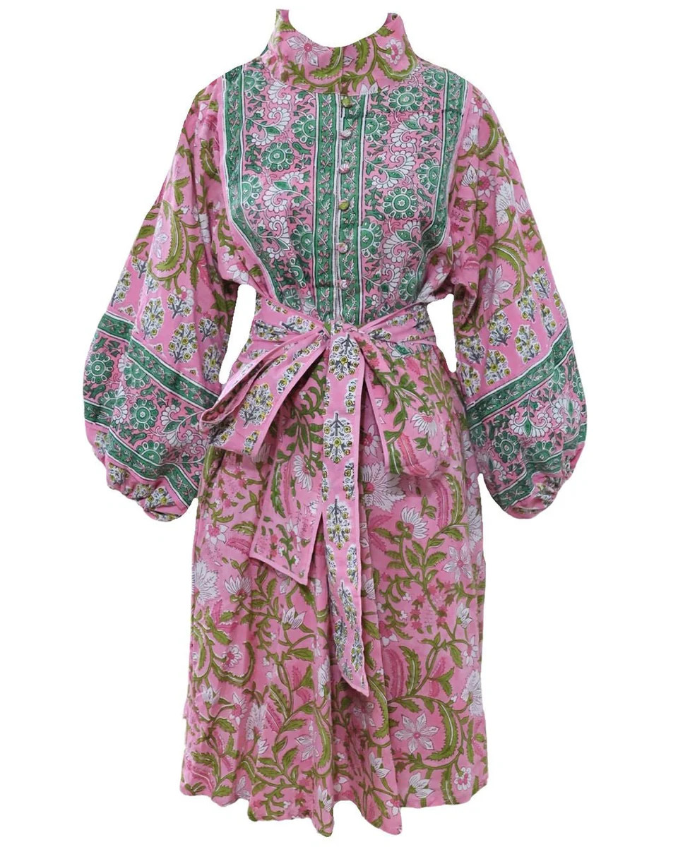 FINAL SALE Sue Sartor Flounce™️ Shorty | Pink / Green Patio | SUE SARTOR