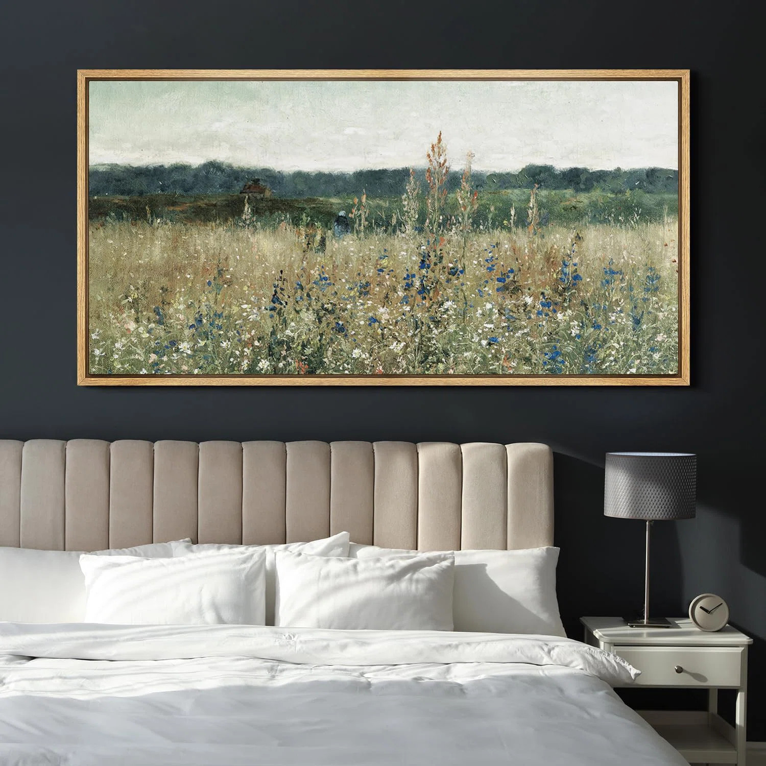 IDEA4WALL Rustic Countryside Field Wildflowers Vintage Countryside Nature Landscape Framed On Can... | Wayfair North America