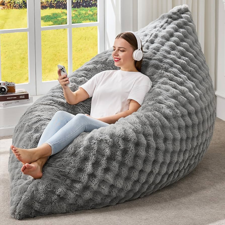 Hobestluk 3 in 1 Bean Bag Chair Giant Bean Bag Chairs for Adults with Bubble Cover Convertible Be... | Amazon (US)