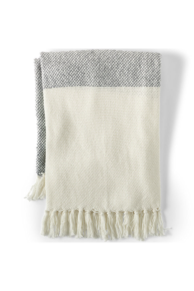 Color Block Throw Blanket - Lands' End - Gray | Lands' End (US)