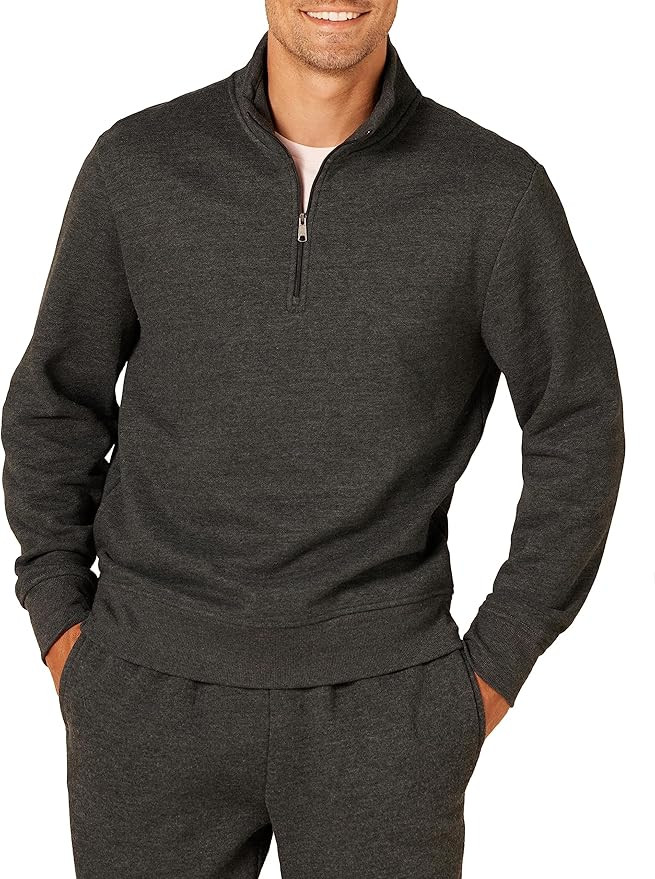 Amazon Essentials Men's Long-Sleeve Quarter-Zip Fleece Sweatshirt | Amazon (US)