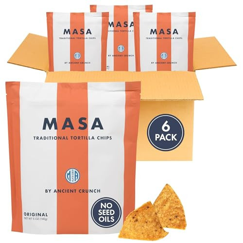 MASA Chips Corn Tortilla Chips Cooked in Beef Tallow – Seed Oil Free Snack, 6pk×5 oz each– Handmade with Only Naturally Grown Corn & Sea Salt, Gluten Free | Amazon (US)