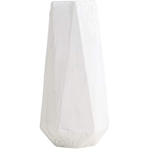 LIONWEI LIONWELI 12 Inch White Marble Ceramic Flower Vase Home Decor Vase and Table Centerpieces Vas | Amazon (US)