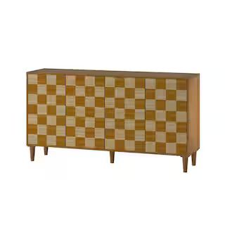 JAYDEN CREATION Franklin Walnut 61 in. Wide Sideboard with 4 Doors SBTY0595-WALNUT - The Home Dep... | The Home Depot