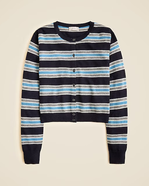 Featherweight cashmere cardigan in stripe | J. Crew US