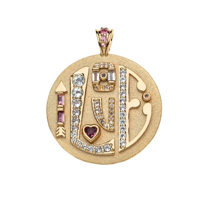 Jumbo LOVE Embellished Pendant | Jane Win